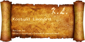 Kostyál Leonárd névjegykártya