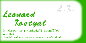 leonard kostyal business card